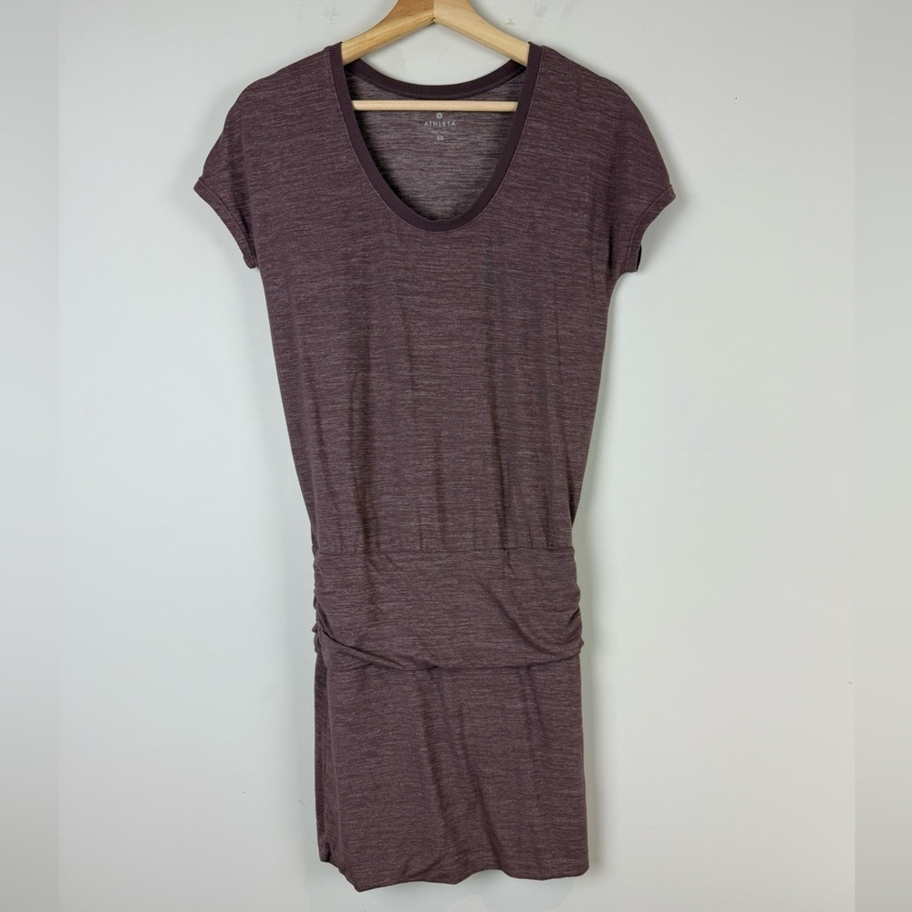 Athleta heather purple dress short sleeve size extra small